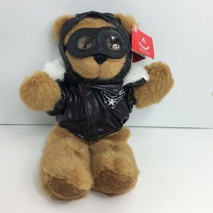 Aurora Smithsonian Institution Aviator Teddy Bear Brown Stuffed Animal 10" Fly